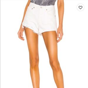 AGOLDE Parker Vintage Cut Off Shorts Size 28 White